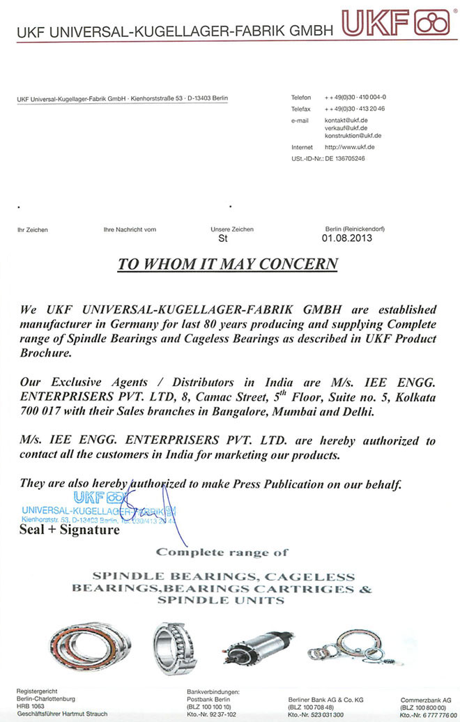 IEE International Agency Certificate